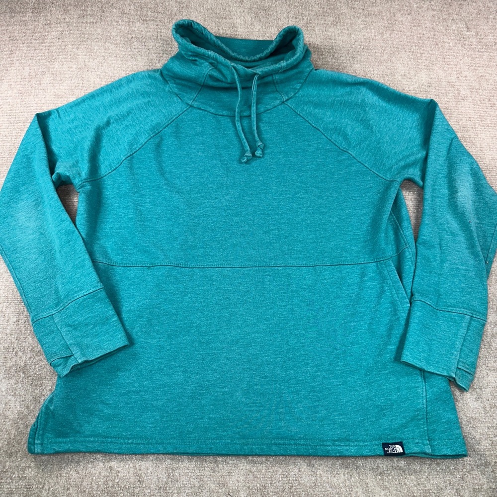 The North Face Womens Teal Heather Cowl Neck Pullover Sweatshirt Size Large